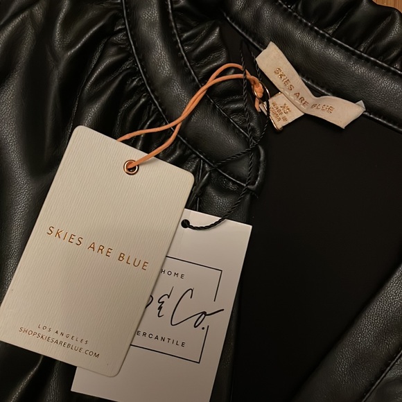 Vegan Leather Babydoll Dress - Picture 3 of 3